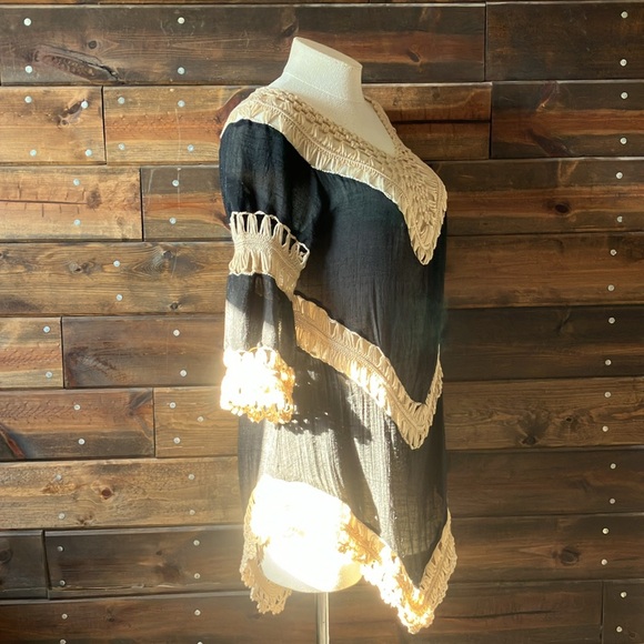 Boho Crochet Black Top - Picture 7 of 14